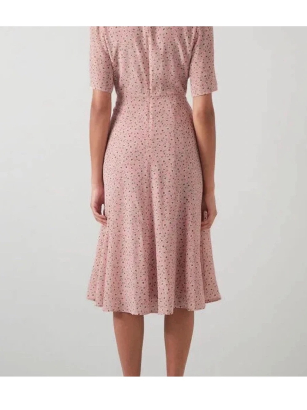 LK Bennett Silk Montana Pink Midi Tea Dress Dress Size US 2 / UK 6 - Picture 2 of 5